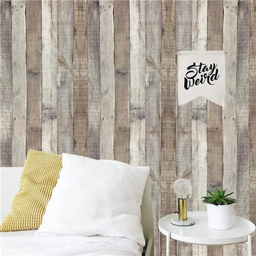 Natural Wood-Grey Peel &‎ Stick Wallpaper 17.3